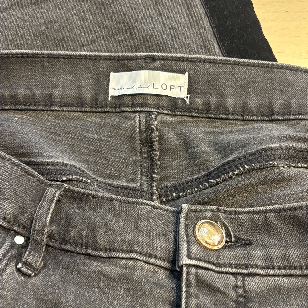 LOFT black velvet stripe jean - Picture 5 of 6